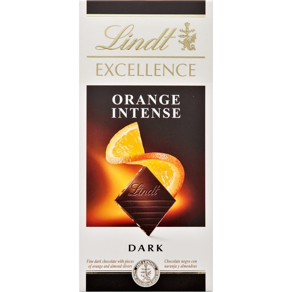 Lindt Excellence Naranja "Negro Con Almendras" 100g