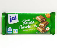 Chocolat "Ja" Alpen Haselnuss 100gx39