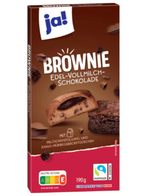 Ja! Edel-Vollmilch-Schokoloadde Brownie 190gx19