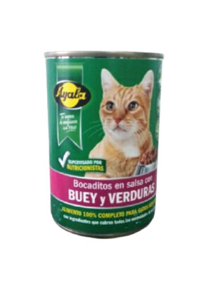 Ayala Gato Bocaditos Buey Verduras 415gx24